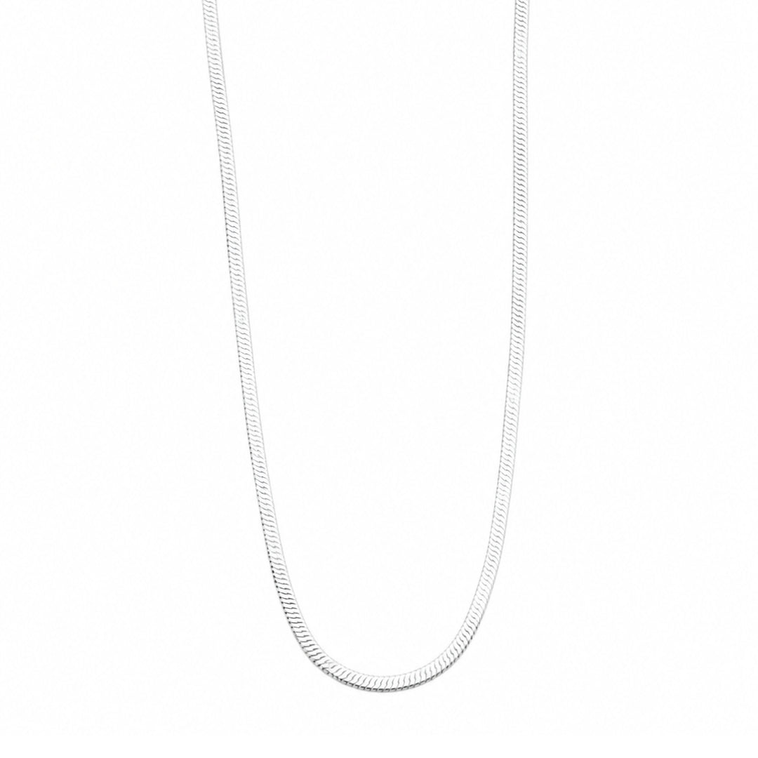 Sterling Silver Flat Herringbone Chain for Men and Women