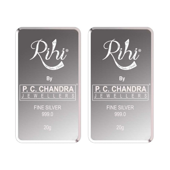 Silver Bar Coin 40 Grams (20 Grams + 20 Grams) (999 Purity)
