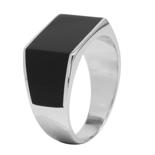 Sterling Silver EterKnight Noir Monolith Ring for Men