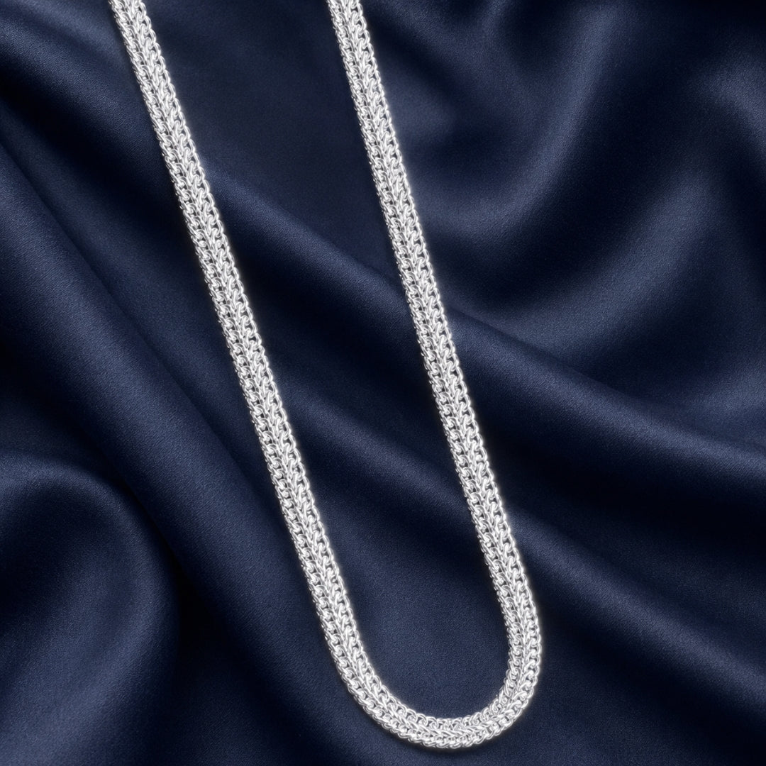 Sterling Silver Woven Curb Chain for Men and Women