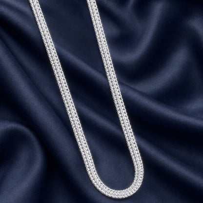 Sterling Silver Woven Curb Chain for Men and Women