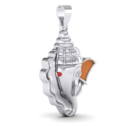 Sterling Silver Lord Ganesh Pendant (without Chain) for Men and Women