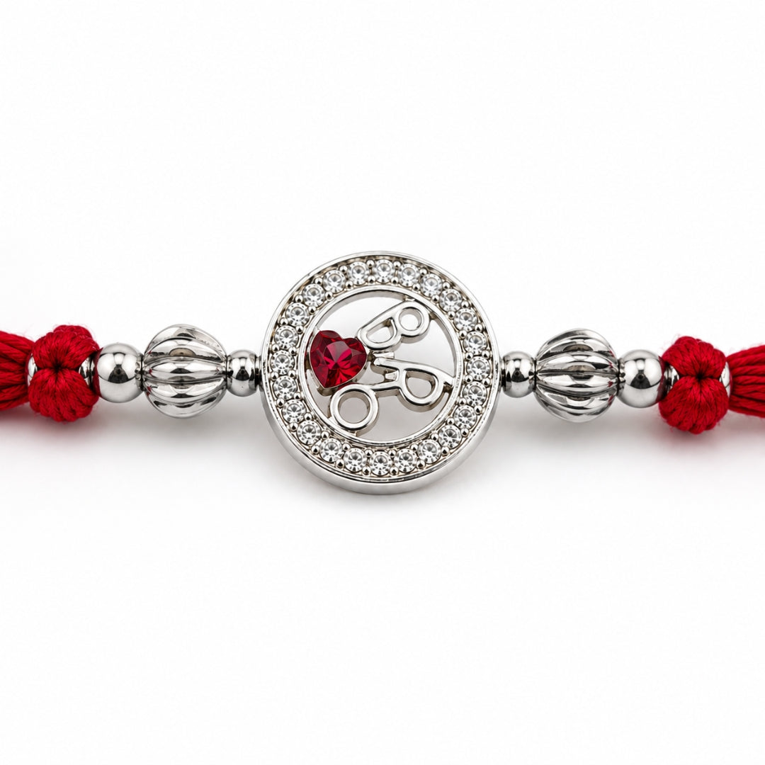 Sterling Silver BRO Motif Rakhi for Brother