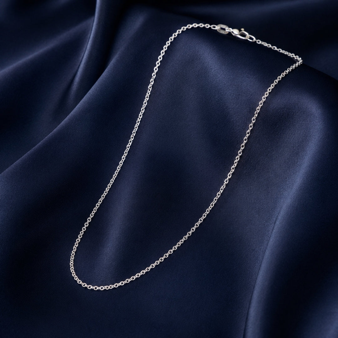 Sterling Silver Oval Cable Link Chain for Men and Women