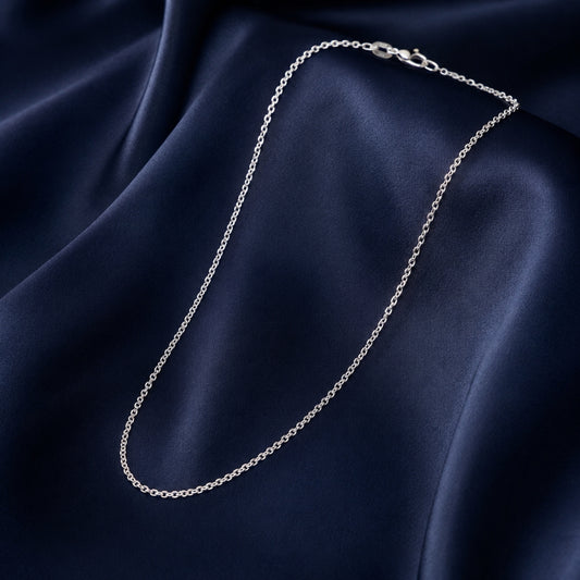 Sterling Silver Oval Cable Link Chain for Men and Women