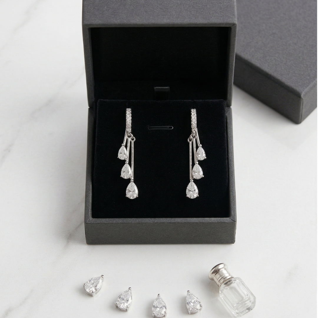 Sterling Silver Multi Drop Dangle Earrings for Women