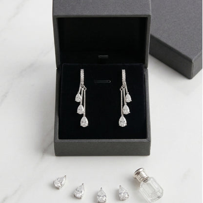 Sterling Silver Multi Drop Dangle Earrings for Women