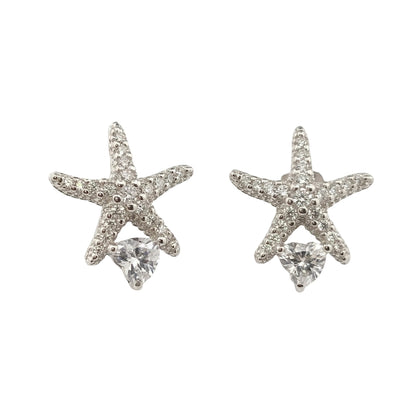 Sterling Silver Starfish Design Stud Earrings for Women
