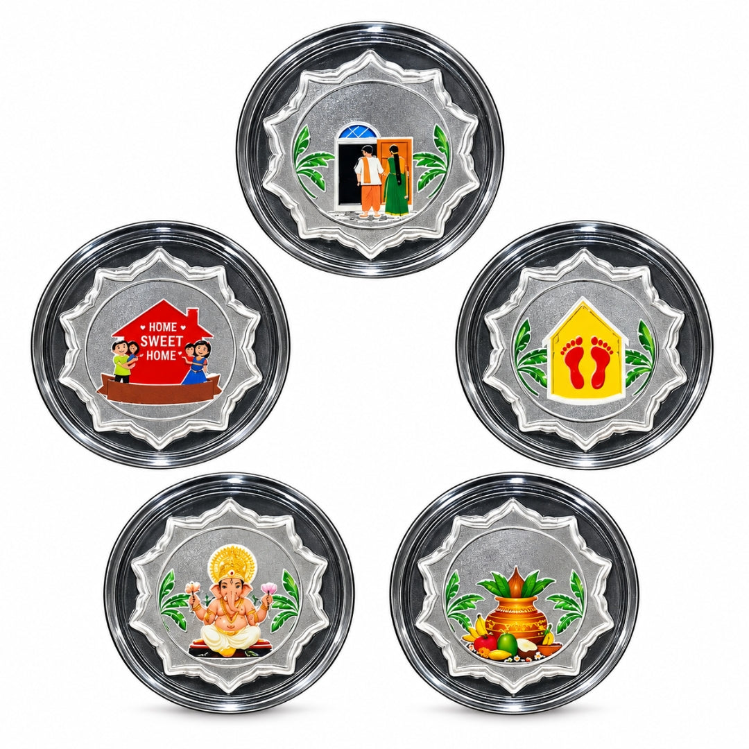 10 GM 999 Pure Silver Griha Pravesh Housewarming Coin Gift Set