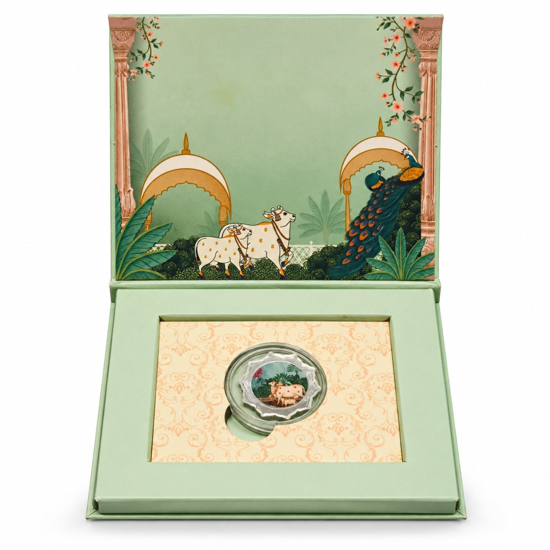 1 GM 999 Pure Silver Gau Mata Coin Gift Box