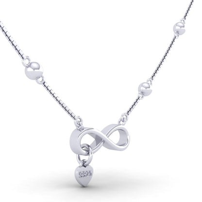 Sterling Silver Infinity Heart Necklace for Women and Girls