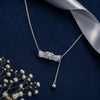 Sterling Silver Leaf Motif Chain Pendant with Hanging Charm for Women & Girls
