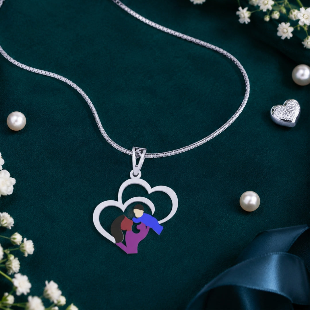 Sterling Silver Mother's love Chain Pendant for Women and Girls