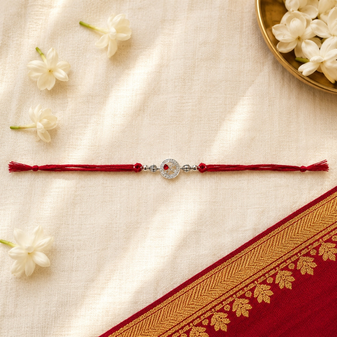 Sterling Silver BRO Motif Rakhi for Brother