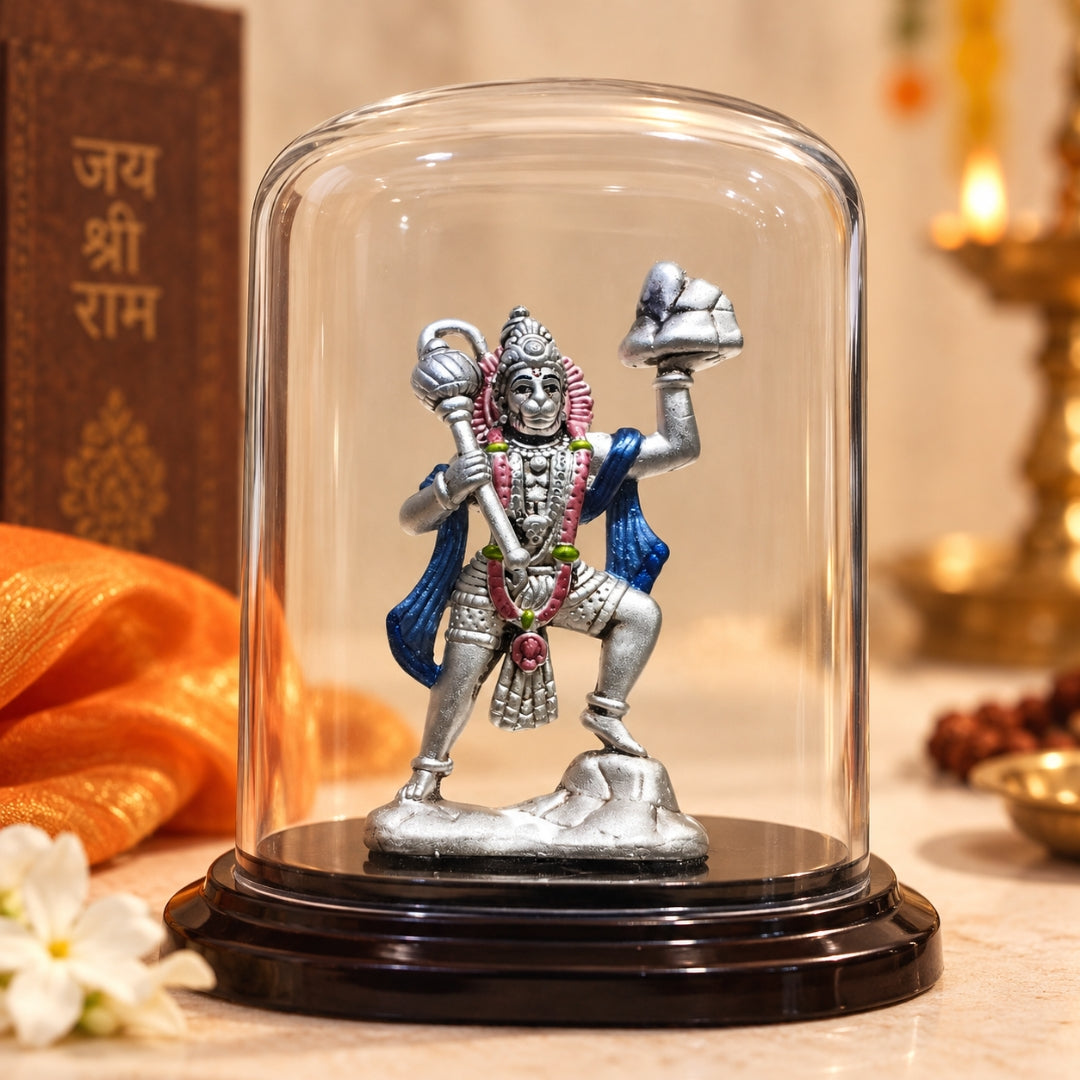 920 Silver Lord Hanuman Sanjeevani Idol