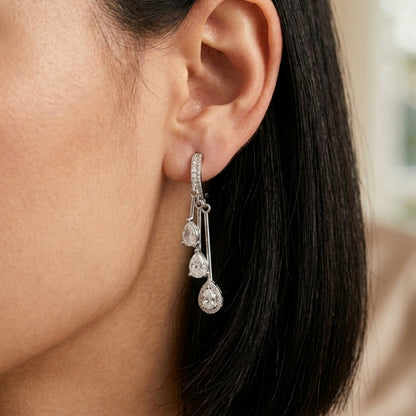 Sterling Silver Multi Drop Dangle Earrings for Women