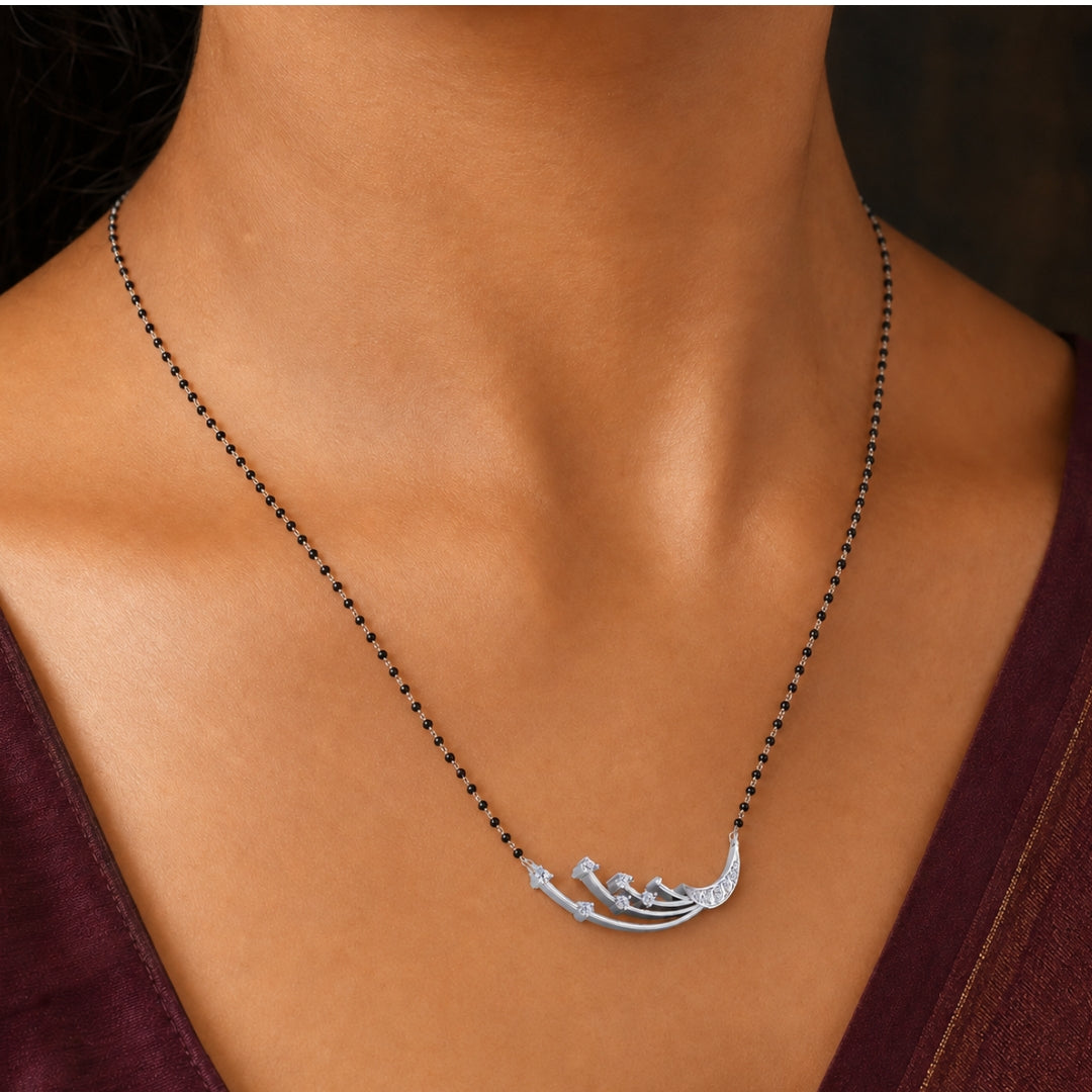 925 Sterling Silver Eternal love Shining Stars Mangalsutra