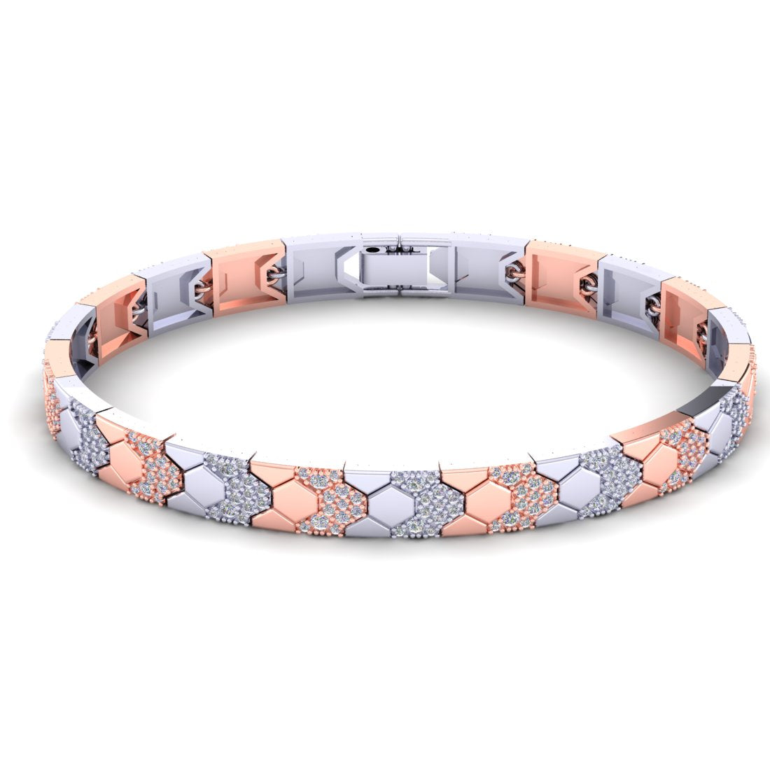 Sterling Silver Dual tone Stone Bracelet for Women and Girls