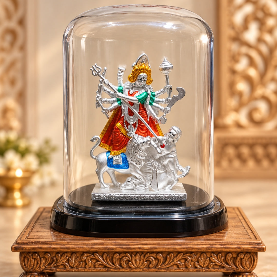 999 Silver Goddess Durga Idol