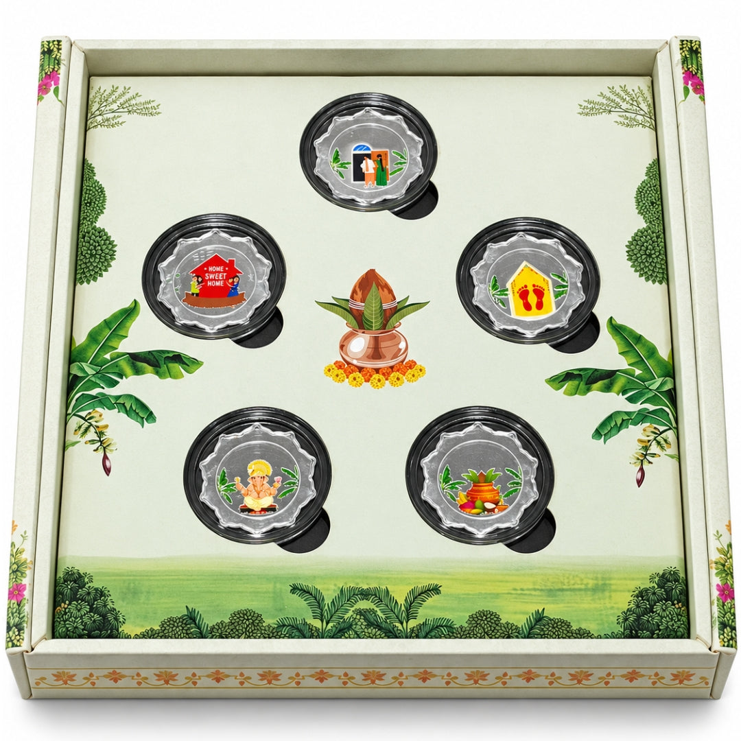 10 GM 999 Pure Silver Griha Pravesh Housewarming Coin Gift Set