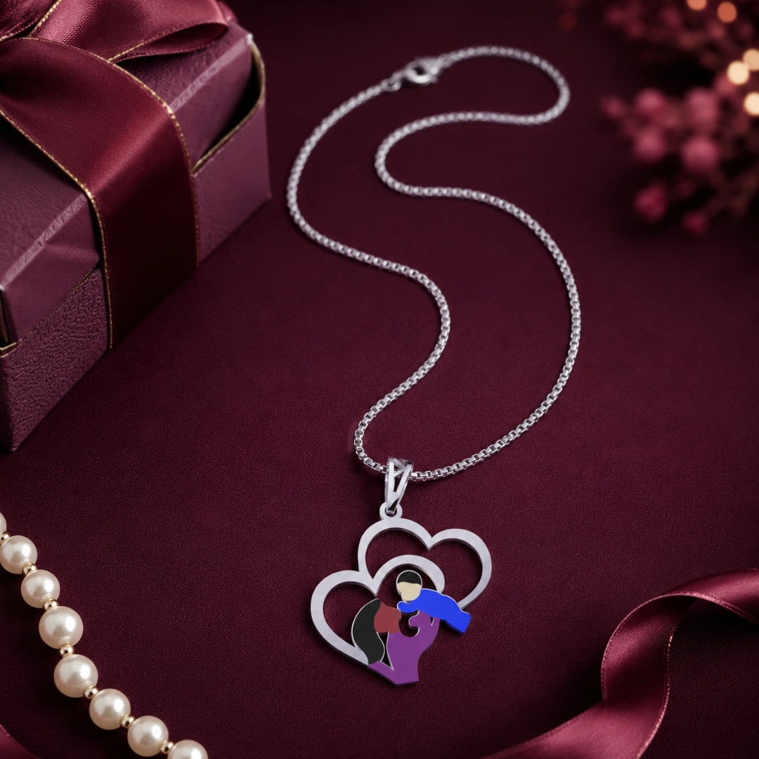 Sterling Silver Mother's love Chain Pendant for Women and Girls