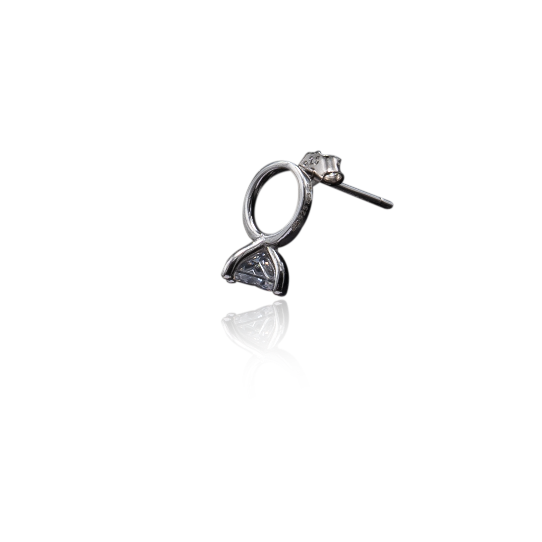 Sterling silver solitaire stud earrings for women and girls