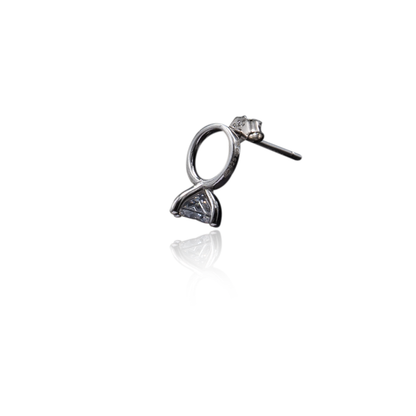Sterling silver solitaire stud earrings for women and girls