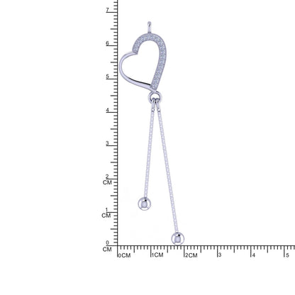 Sterling Silver 925 Heart drop chain pendant for Women and Girls