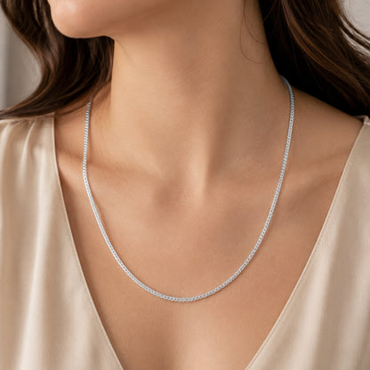 Sterling Silver Spiga Chain for Men and Women