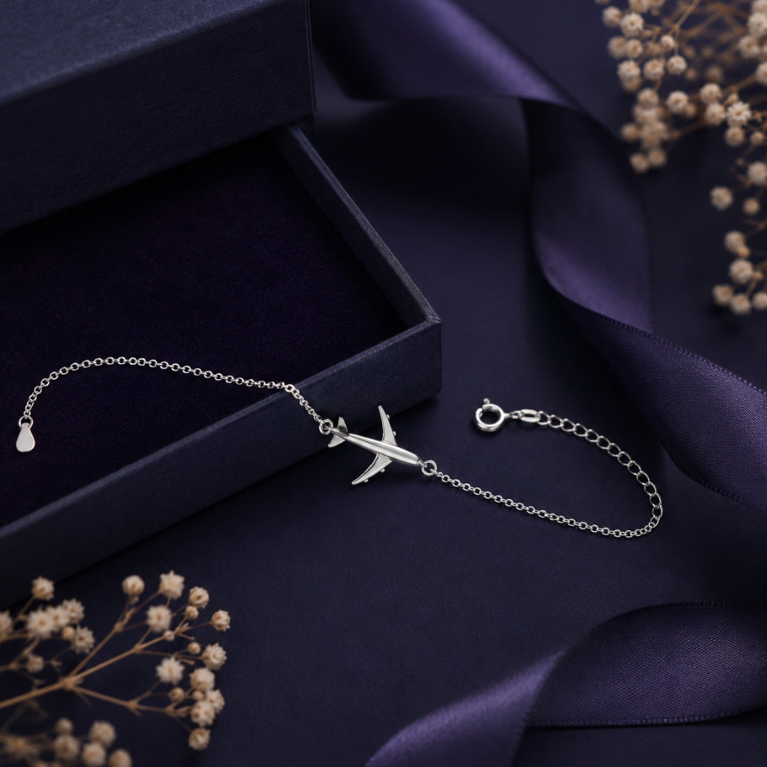 Sterling Silver Fly High Charm Bracelet For Women & Girls