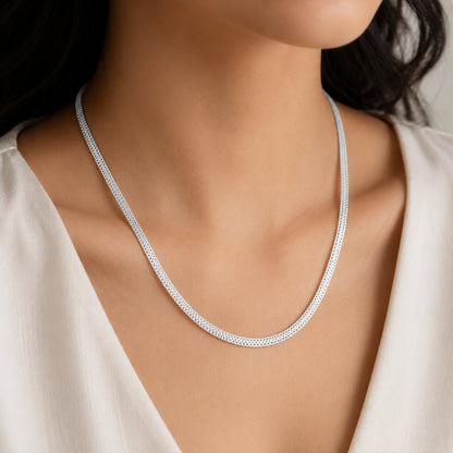 Sterling Silver Woven Curb Chain for Men and Women