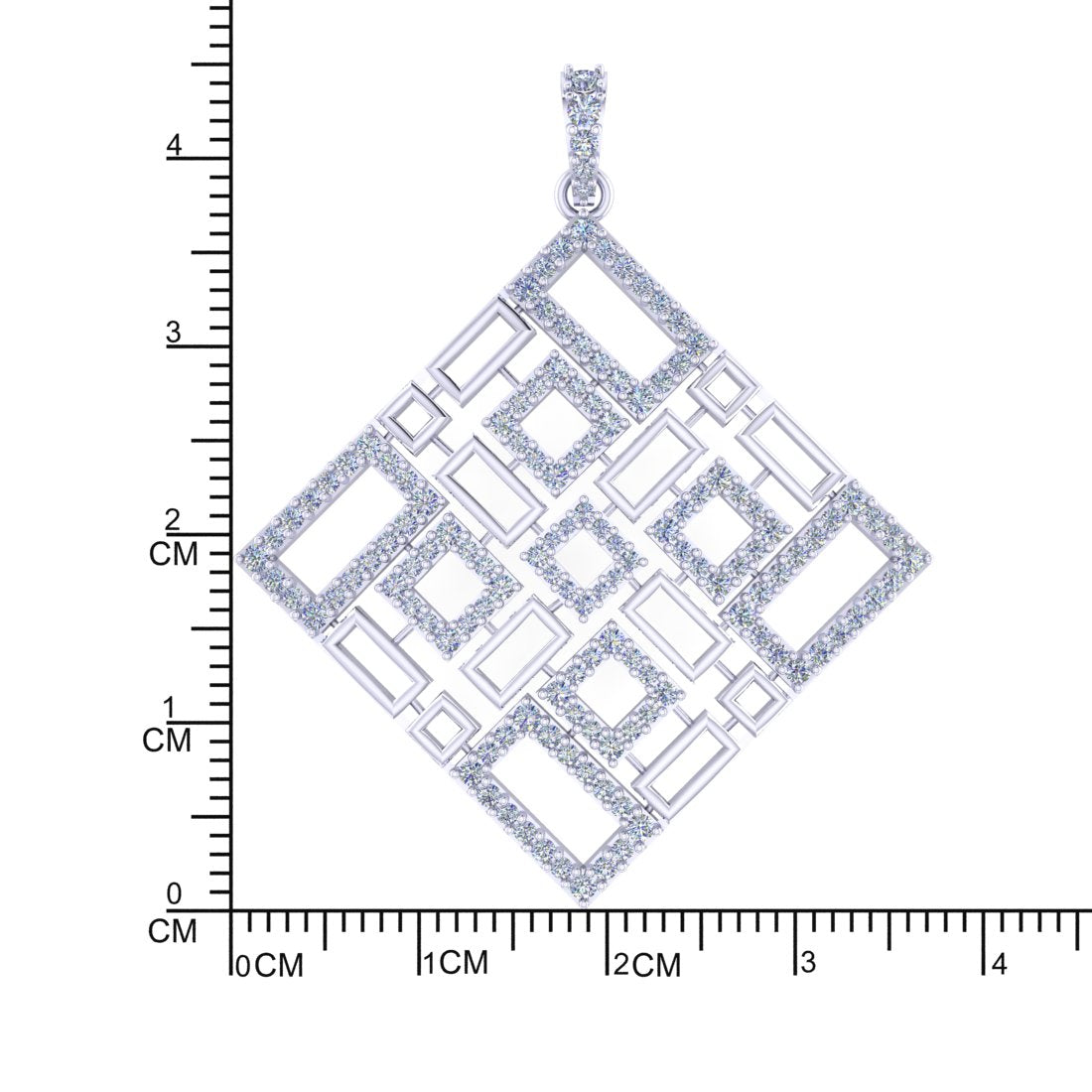 Sterling Silver Geometric shape stone Pendant with Earrings set for Women and Girls (Without Chain)