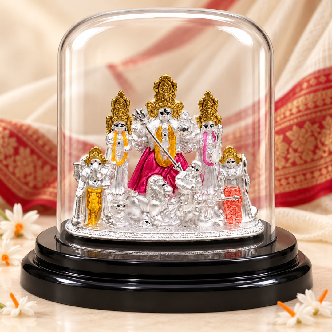 999 Silver Goddess Durga Idol