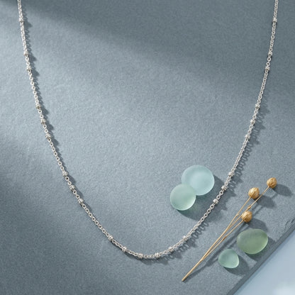 Sterling Silver Beaded Station Chain for Women