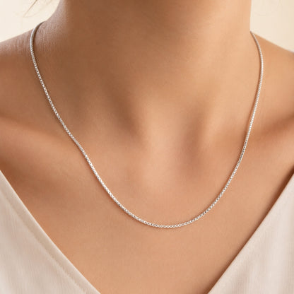 Sterling Silver Box Link Chain for Men and Women