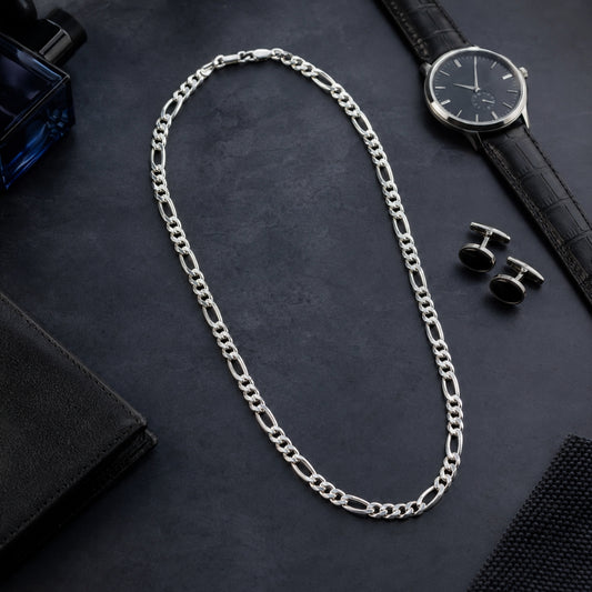 Sterling Silver EterKnight Classic Figaro Chain for Men