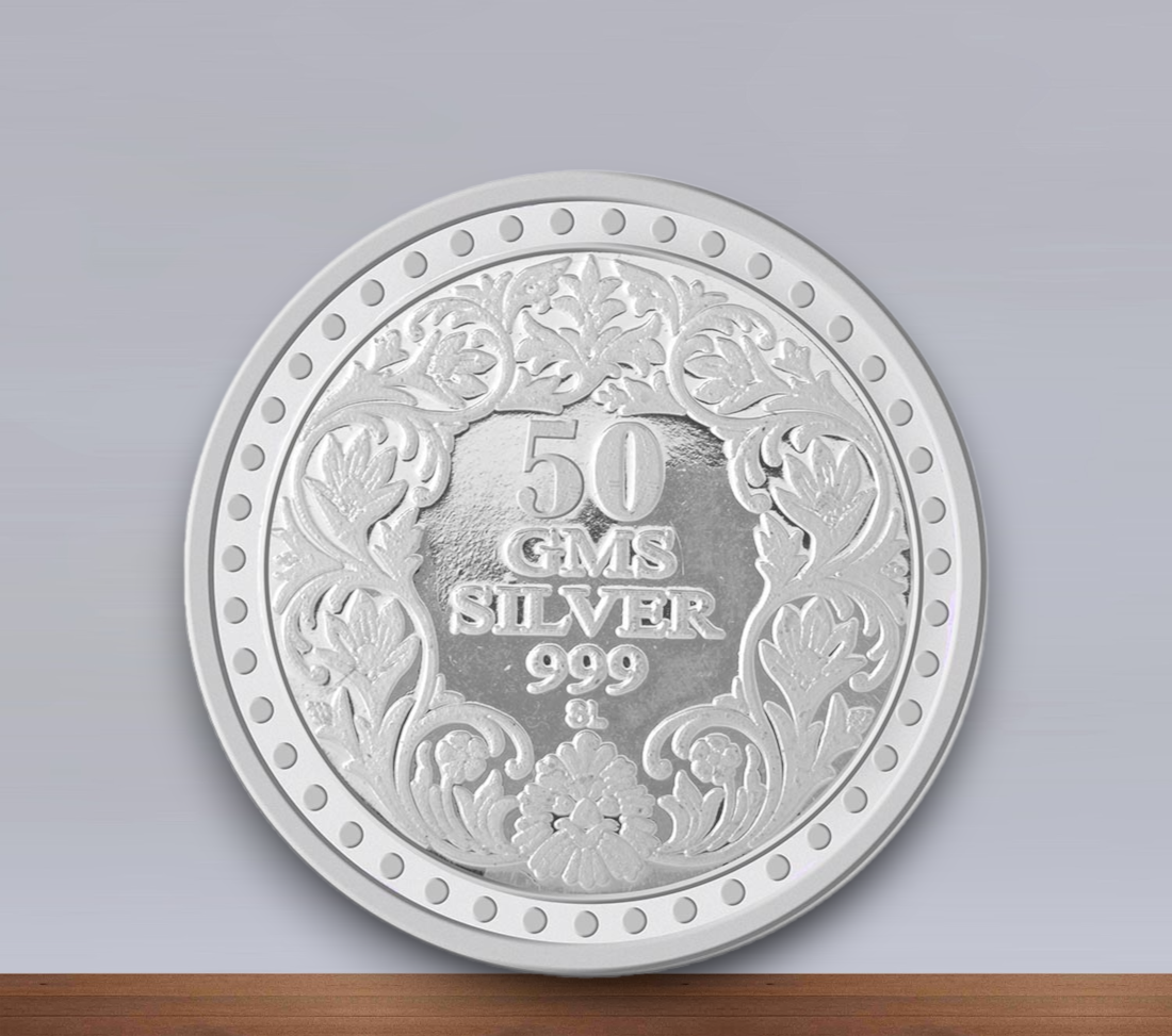 New Born 50gm Silver Coin