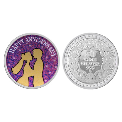 Happy Anniversary 50gm Silver Coin