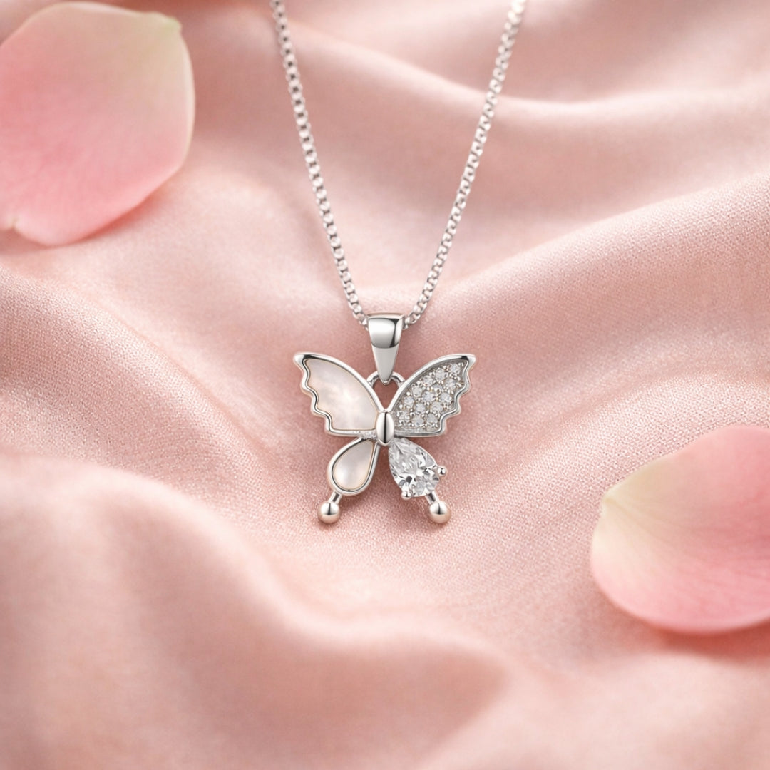 Sterling Silver Butterfly Chain Pendant for Women