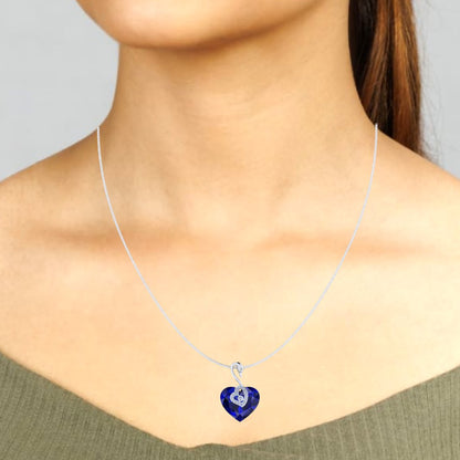 Sterling Silver Swan In Heart chain pendant for Women and Girls