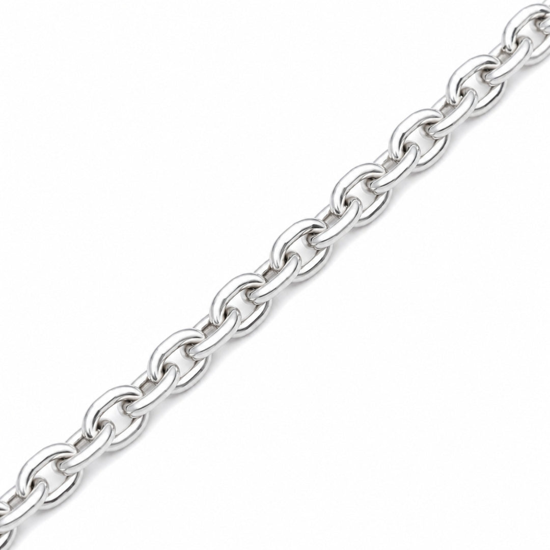Sterling Silver Oval Cable Link Chain for Men and Women