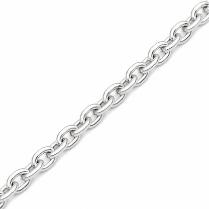 Sterling Silver Oval Cable Link Chain for Men and Women