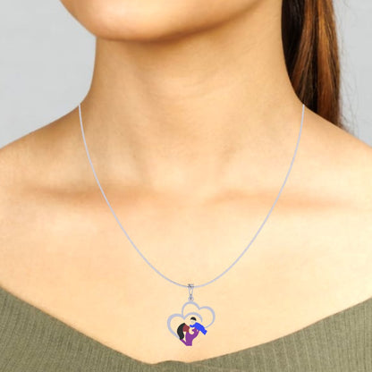 Sterling Silver 925 Mother's love Chain Pendant for Women and Girls
