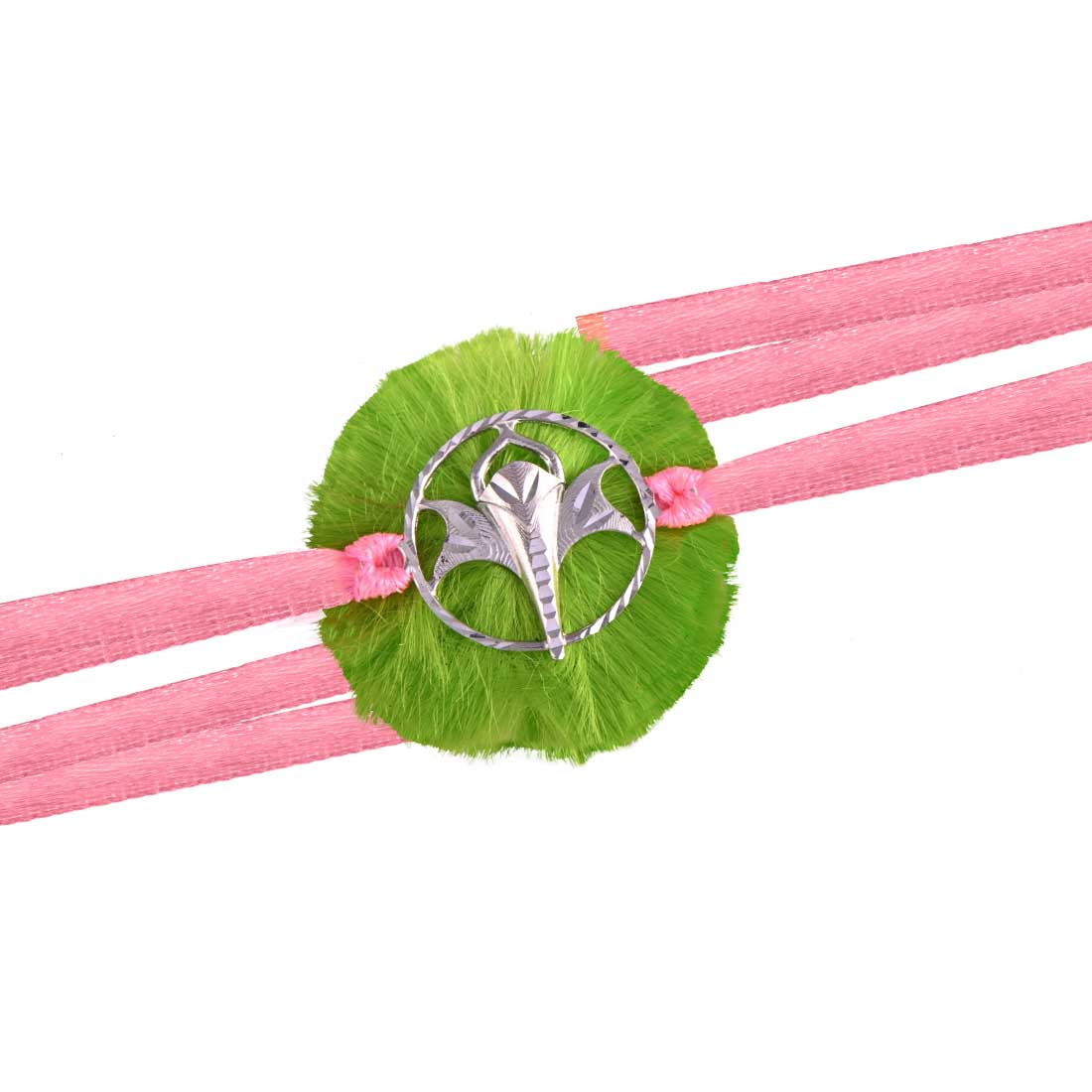 Ganesh Trunk Rakhi In Green