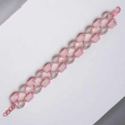 Rose Gold Link Chunky Bracelet For Women & Girls