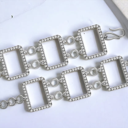 Sterling Silver Studded Bracelet For Women & Girls