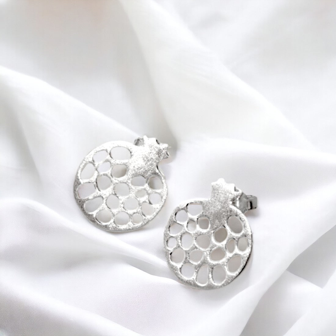Silver Strawberry Stud For Women & Girls