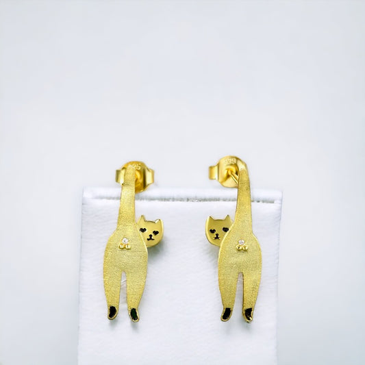 Golden Cat Earring For Women & Girls