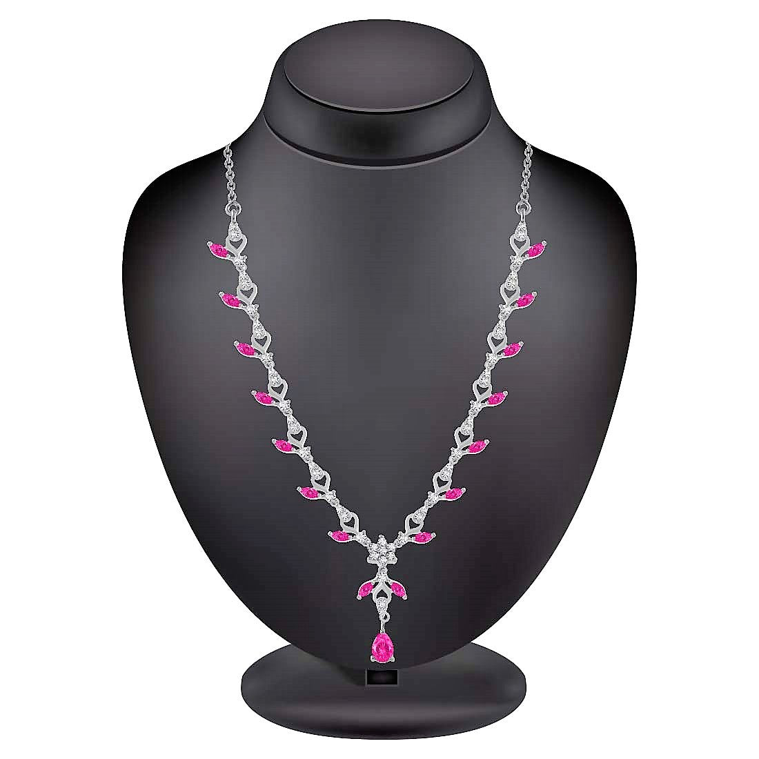 Cubic Zirconia Link Bib Set For Women & Girls