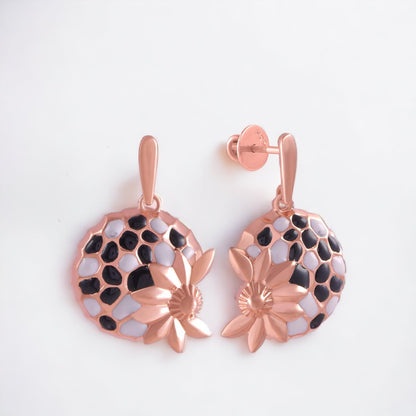 Rosegold Earring & Pendant Set For Women & Girls(Without Chain)